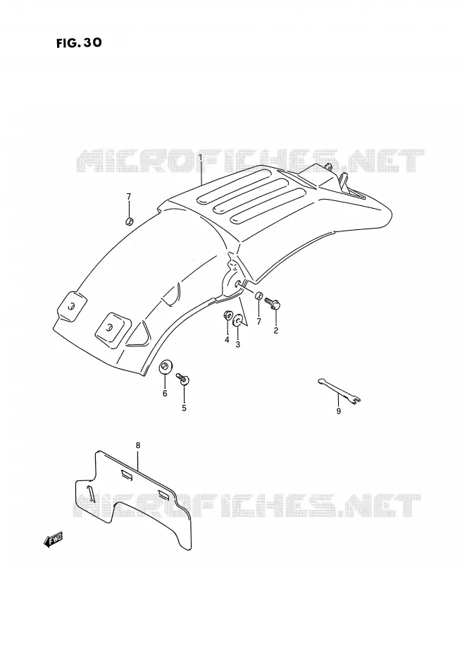 ACHTERSPATBORD Suzuki MOTO 250 RMX 1991  RMX250M(E3)