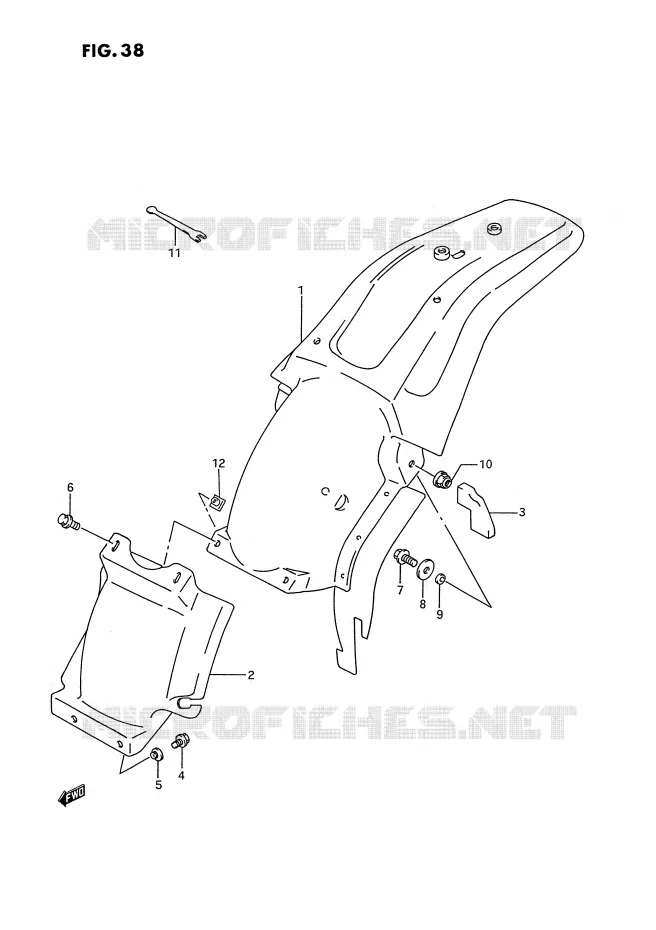 ACHTERSPATBORD Suzuki MOTO 250 RMX 1993  RMX250RP(E1)