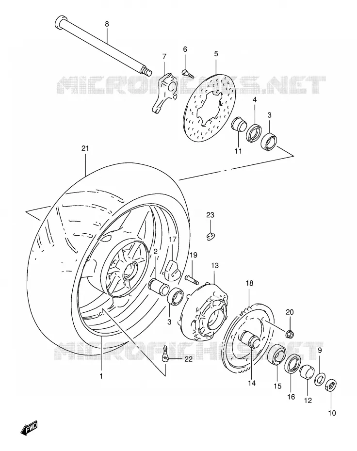 ACHTERWIEL Suzuki MOTO 1000 TL-S 1999  TL1000SX(E2)