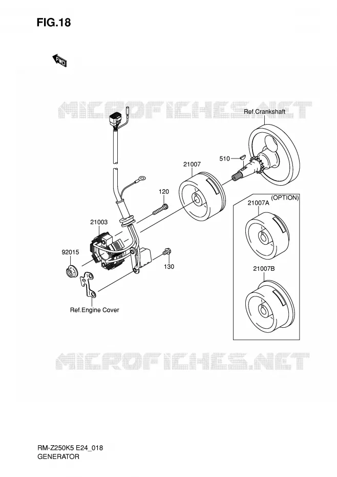 ALTERNATOR Suzuki MOTO 250 RM-Z 2005  RM-Z250K5(E24)