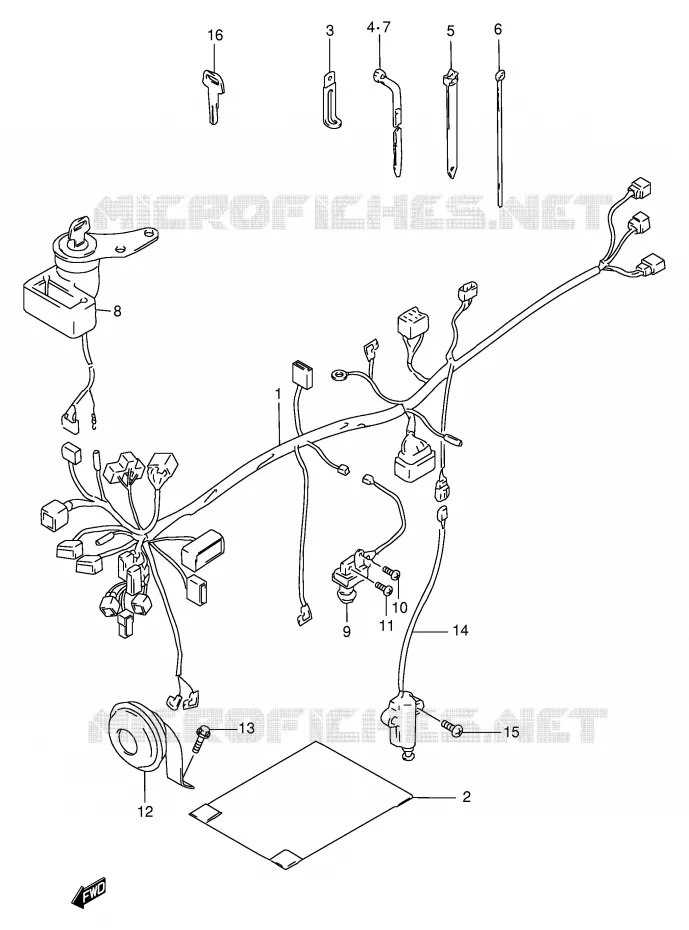 BEDRADING Suzuki MOTO 250 RMX 1998  RMX250SW(E24)