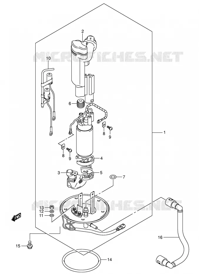 BENZINE POMP (MODEL K5/K6/K7) Suzuki MOTO 650 SV 2006  SV650K6(E2)