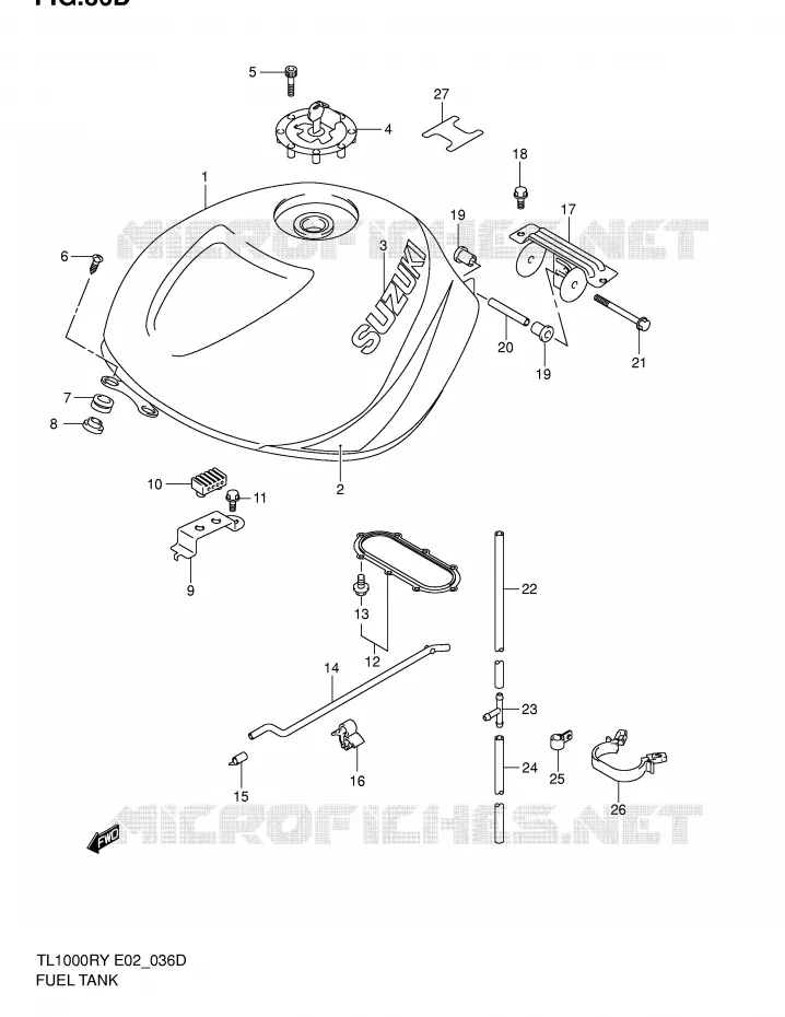 BENZINETANK (MODELE K2) Suzuki MOTO 1000 TL-R 1999  TL1000RX(E2)