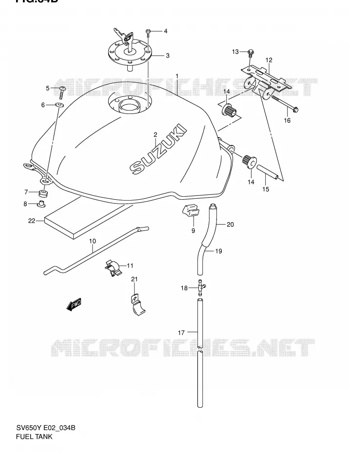 BENZINETANK (MODELE K2) Suzuki MOTO 650 SV-S 2002  SV650SUK2(E2)