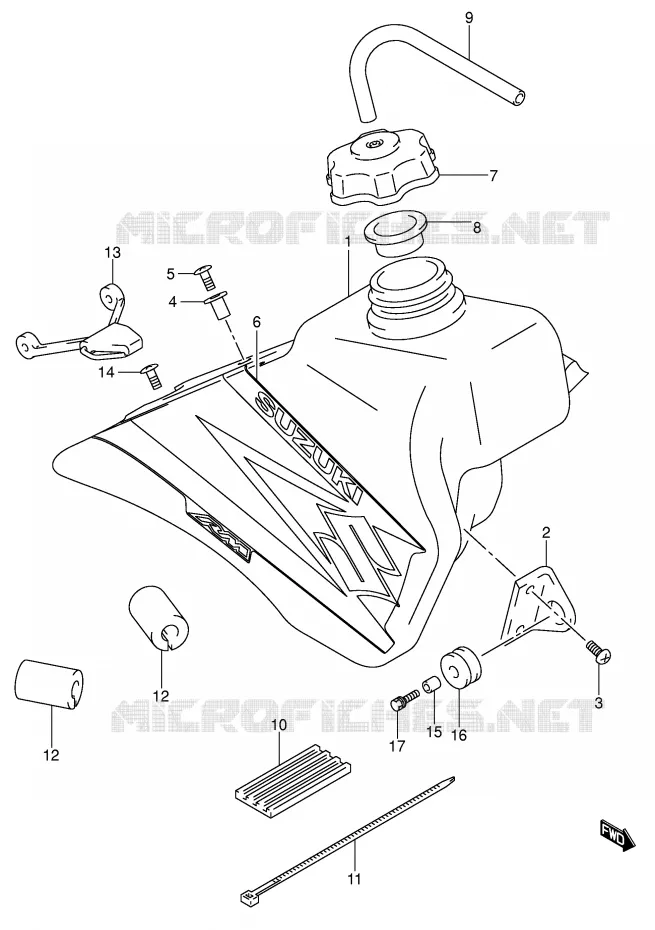 BENZINETANK (MODELE K4) Suzuki MOTO 85 RM 2006  RM85LK6(P3/P28)