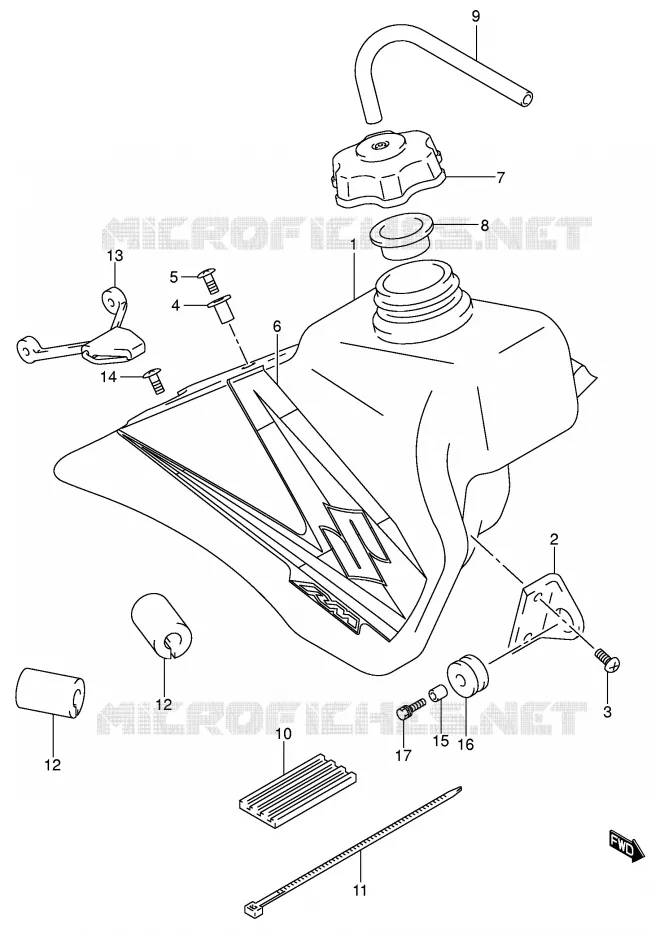 BENZINETANK (MODELE K5) Suzuki MOTO 85 RM 2005  RM85LK5(P3/P28)