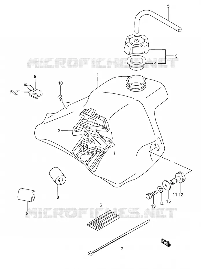 BENZINETANK (MODELE T) Suzuki MOTO 80 RM 1996  RM80T(E3/E28)