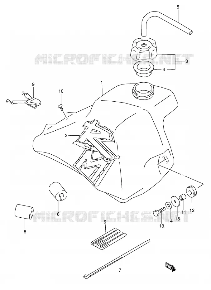BENZINETANK (MODELE V) Suzuki MOTO 80 RM 1996  RM80T(E3/E28)