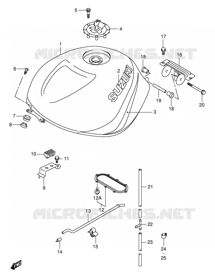 BENZINETANK (MODELE W) Suzuki MOTO 1000 TL-R 2001  TL1000RK1(E2)