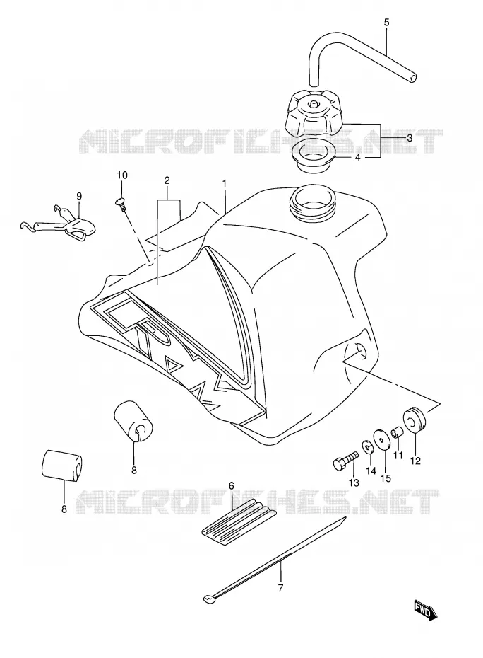 BENZINETANK (MODELE X) Suzuki MOTO 80 RM 1996  RM80T(E3/E28)
