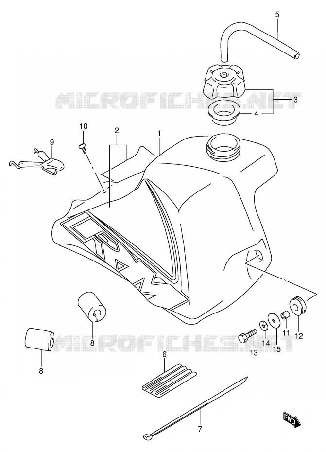 BENZINETANK (MODELE X) Suzuki MOTO 80 RM 1999  RM80X(E24)