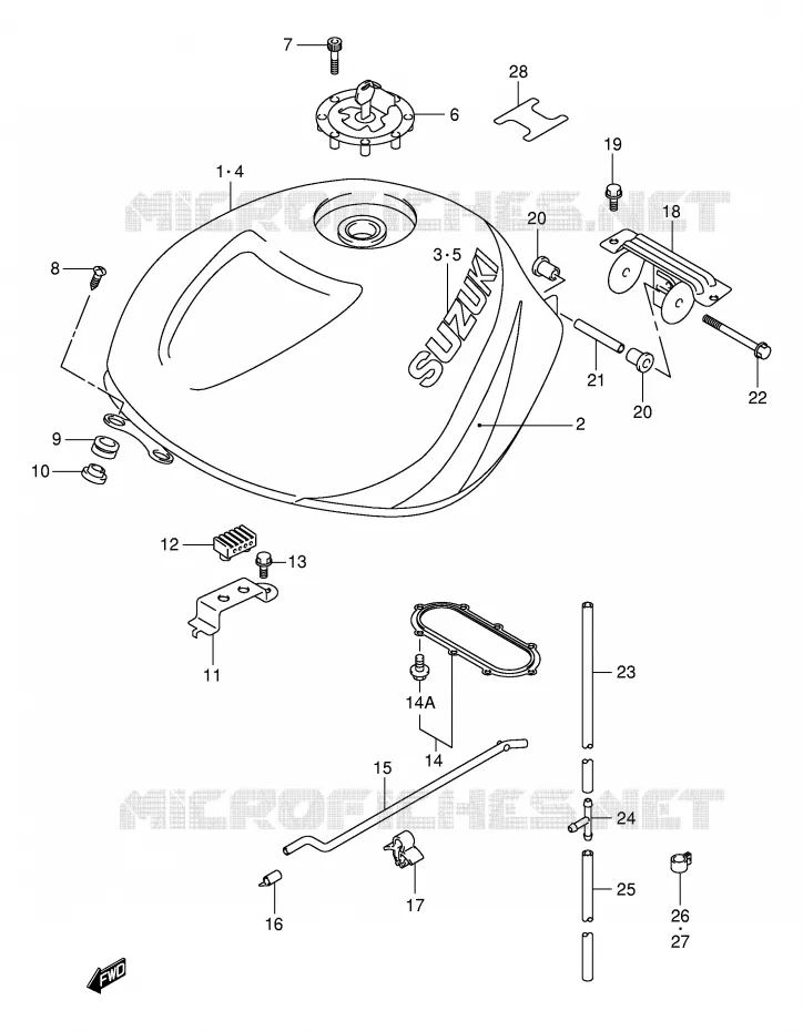 BENZINETANK (MODELE Y) Suzuki MOTO 1000 TL-R 1999  TL1000RX(E2)