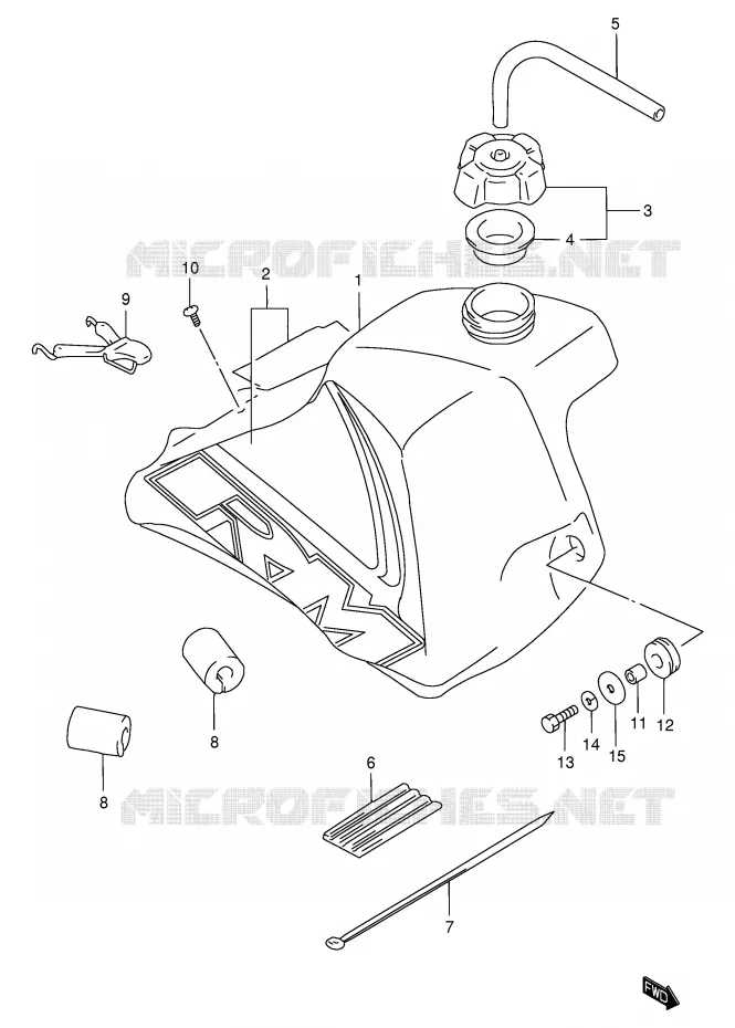 BENZINETANK Suzuki MOTO 80 RM 2000  RM80XY(P2)