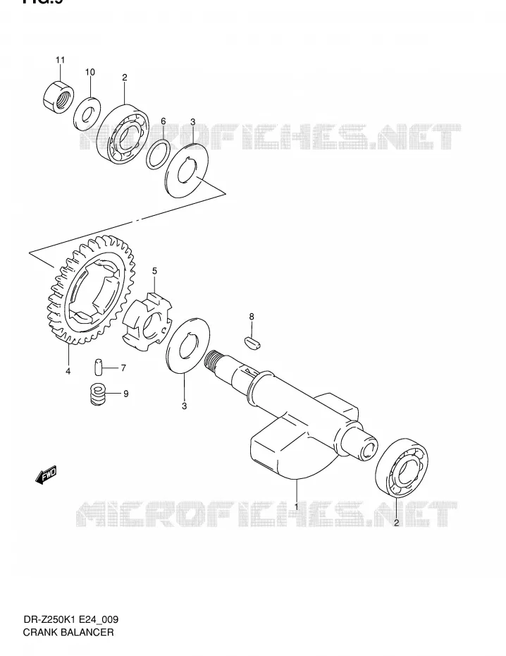 CRANK BALANCER Suzuki MOTO 250 DR-Z 2001  DR-Z250K1(E24)