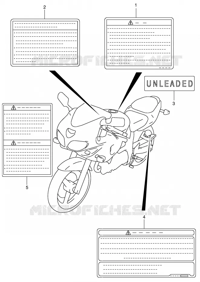 ETIKET (MODELE K1) Suzuki MOTO 650 SV 2000  SV650Y(E2)