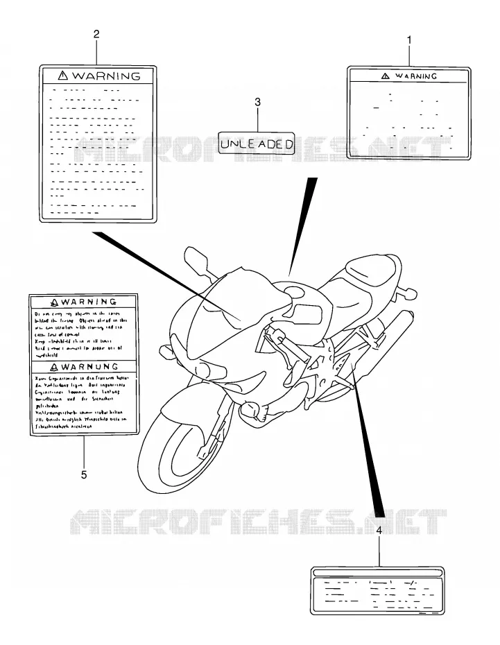 ETIKET (MODELE W/X/Y) Suzuki MOTO 1000 TL-S 2000  TL1000SY(E2)