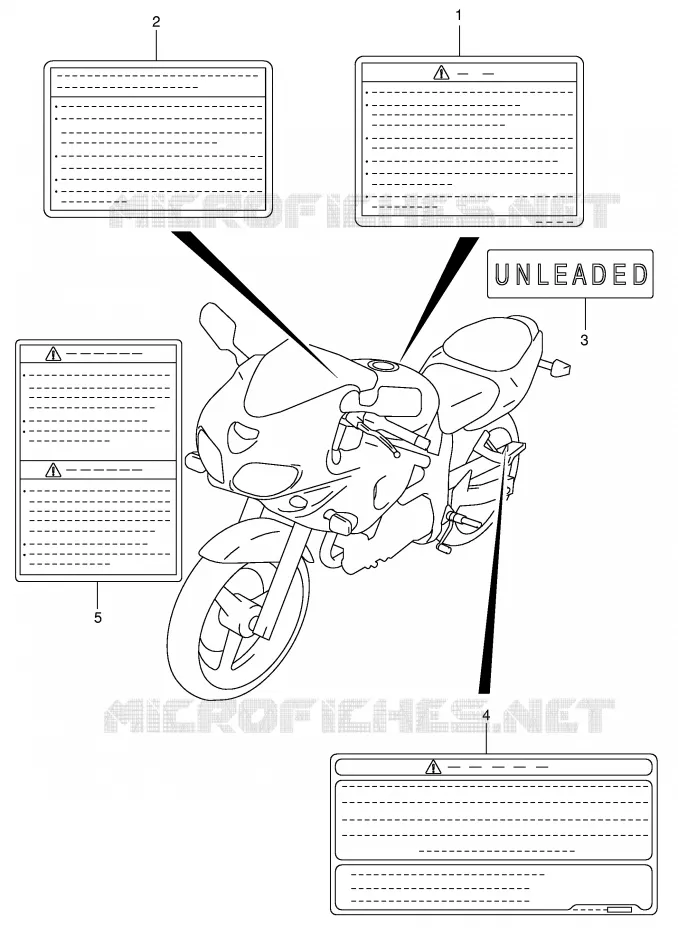 ETIKET (MODELE X/Y) Suzuki MOTO 650 SV 2000  SV650UY(E2)
