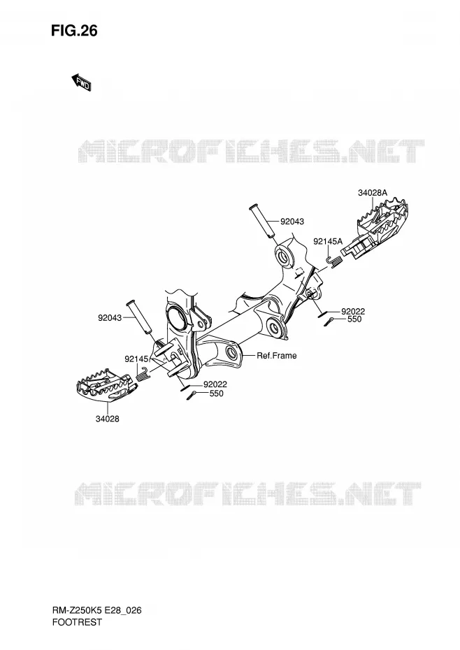 FOOTREST Suzuki MOTO 250 RM-Z 2005  RM-Z250K5(E28)