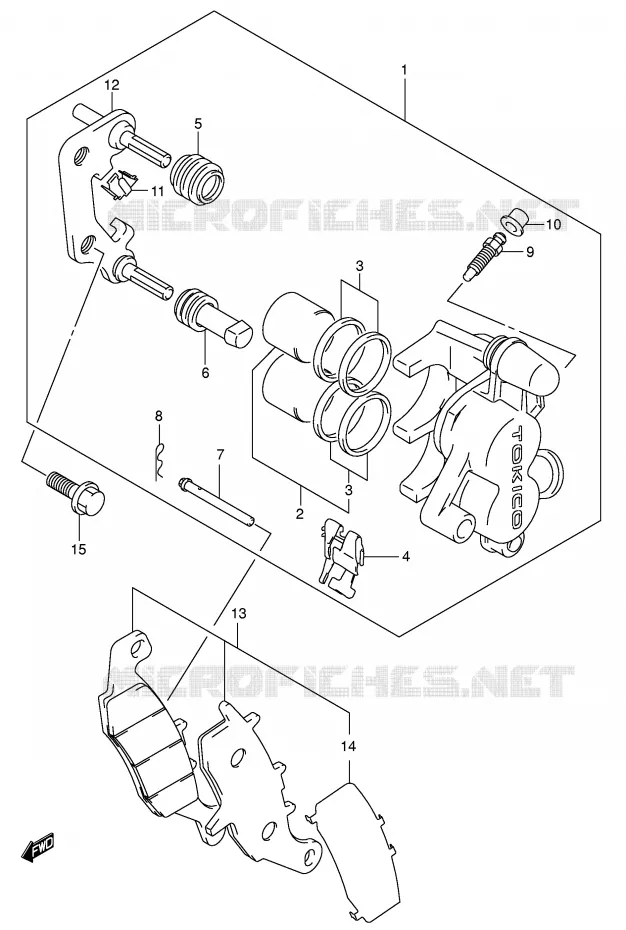 FRONT CALIPER (MODELE K5/K6) Suzuki MOTO 85 RM 2004  RM85K4(P3/P28)