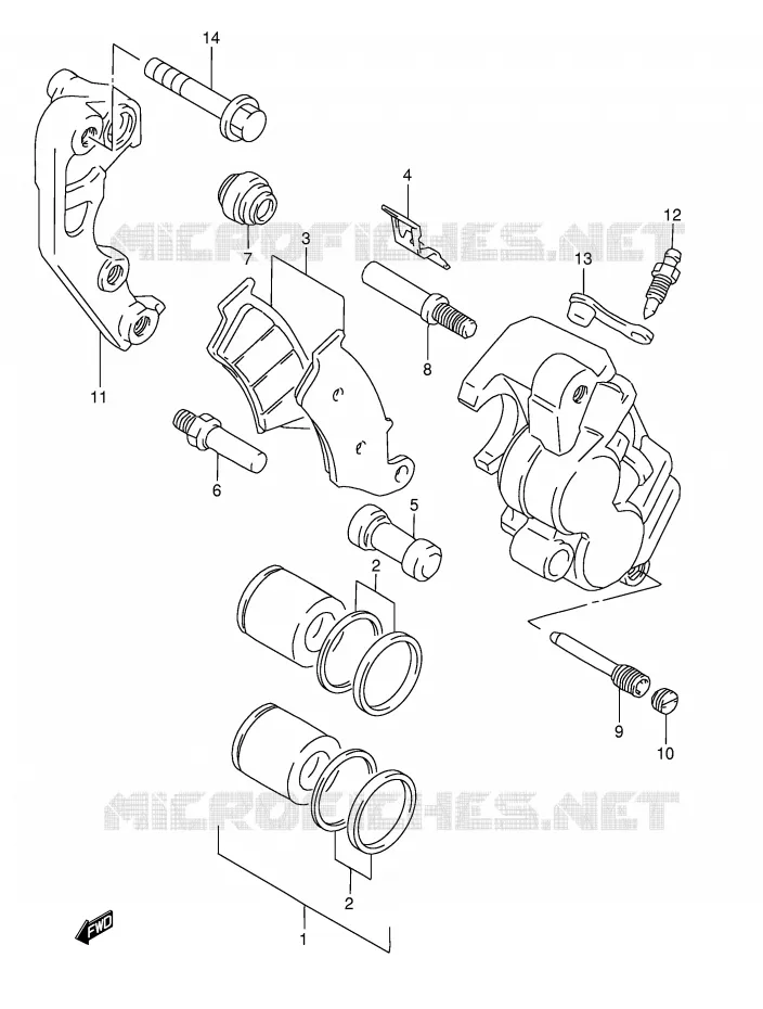 FRONT CALIPER Suzuki MOTO 250 RMX 1998  RMX250W(E28)