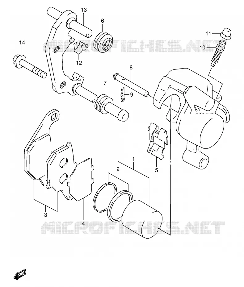 FRONT CALIPER Suzuki MOTO 80 RM 1996  RM80T(E24)