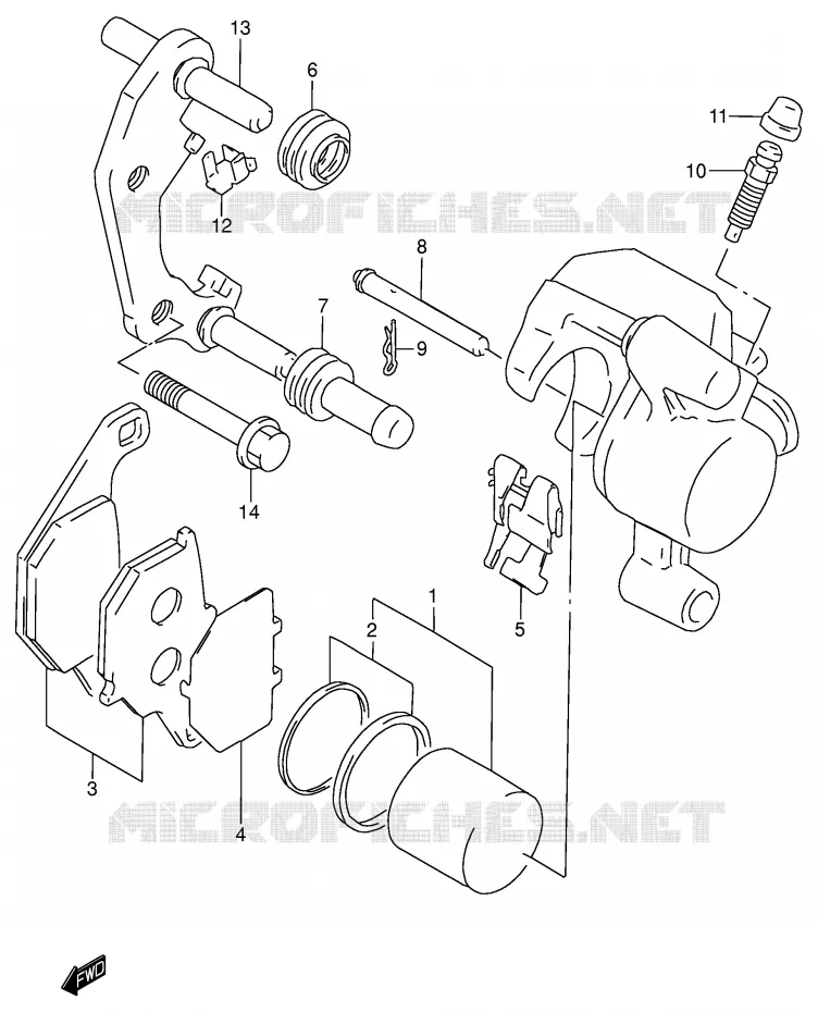 FRONT CALIPER Suzuki MOTO 80 RM 2001  RM80K1(P3/P28)
