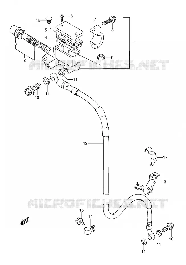 FRONT HOOFDREMCILINDER (MODELE K/L/M/N/S) Suzuki MOTO 250 RMX 1995  RMX250S(E1)