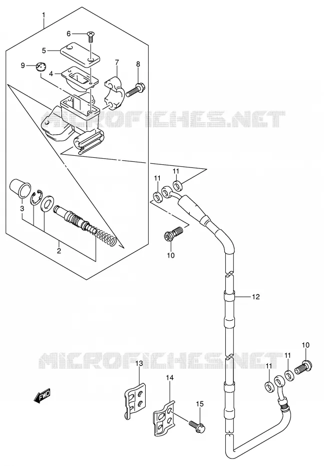 FRONT HOOFDREMCILINDER (MODELE K5/K6) Suzuki MOTO 125 RM 2002  RM125K2(E3/E28)