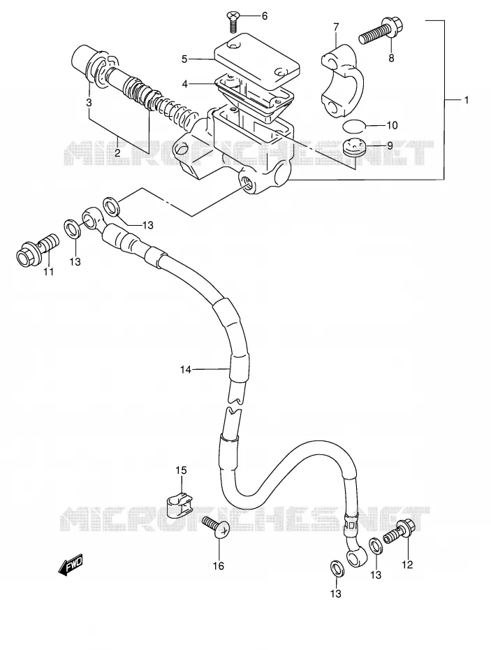 FRONT HOOFDREMCILINDER (MODELE T P37) Suzuki MOTO 250 RMX 1989  RMX250K(E1)