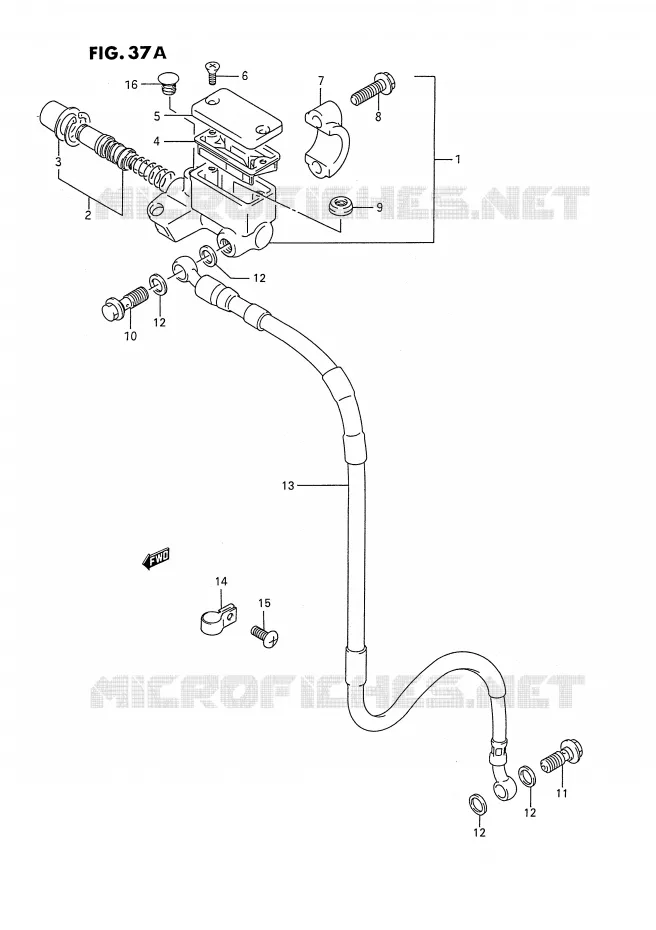 FRONT HOOFDREMCILINDER (MODELE T) Suzuki MOTO 250 RMX 1994  RMX250R(E3)