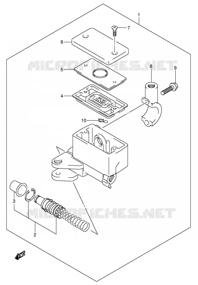 FRONT HOOFDREMCILINDER (SV1000/U1/U2) Suzuki MOTO 1000 SV 2003  SV1000U2K3(E2)