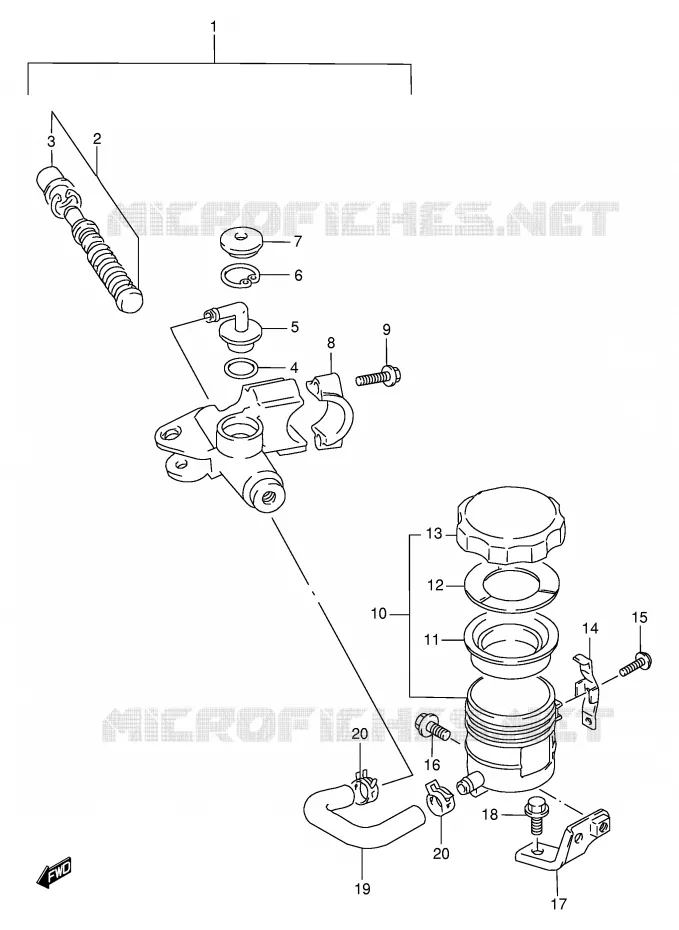 FRONT HOOFDREMCILINDER Suzuki MOTO 1000 TL-R 2001  TL1000RK1(E2)