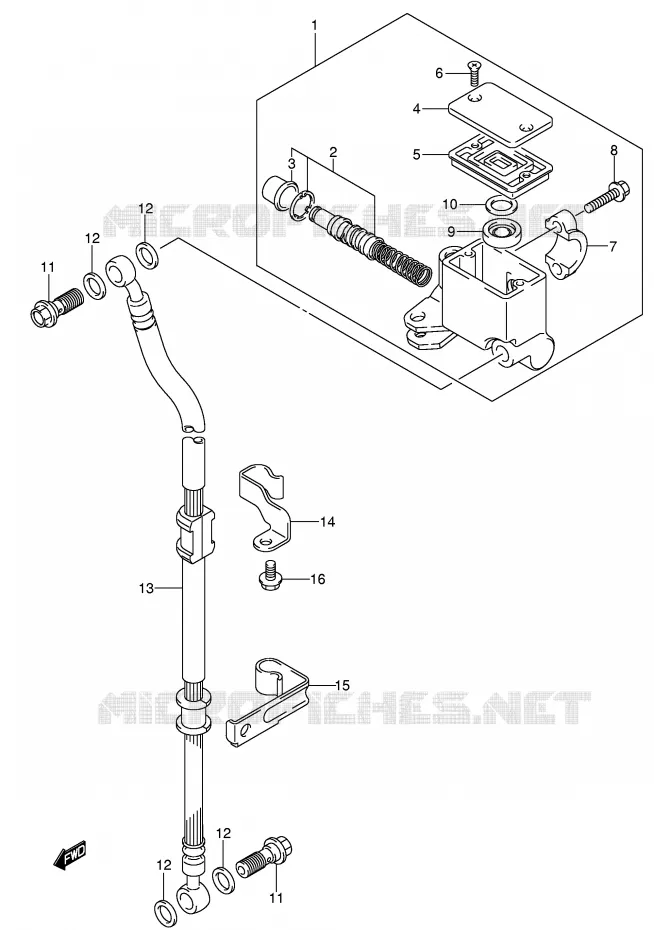 FRONT HOOFDREMCILINDER Suzuki MOTO 125 VAN-VAN 2003  RV125K3(E19)