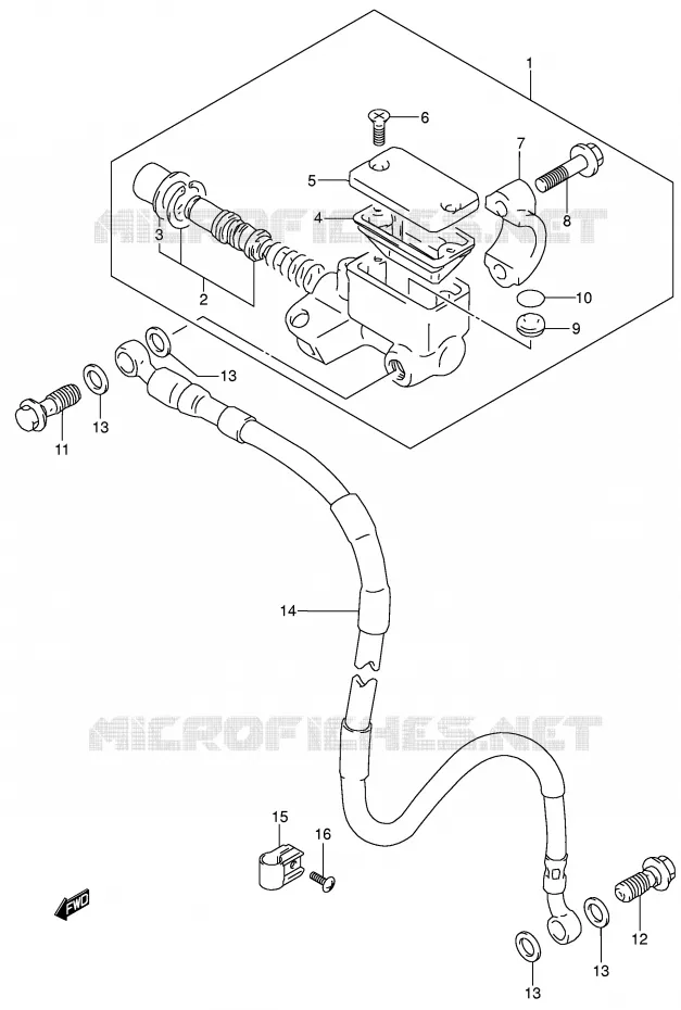 FRONT HOOFDREMCILINDER Suzuki MOTO 250 DR-Z 2005  DR-Z250K5(E3/E28)