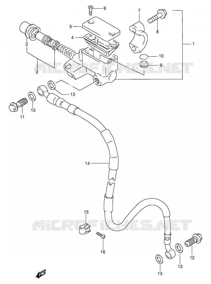 FRONT HOOFDREMCILINDER Suzuki MOTO 250 RMX 1997  RMX250V(E1)