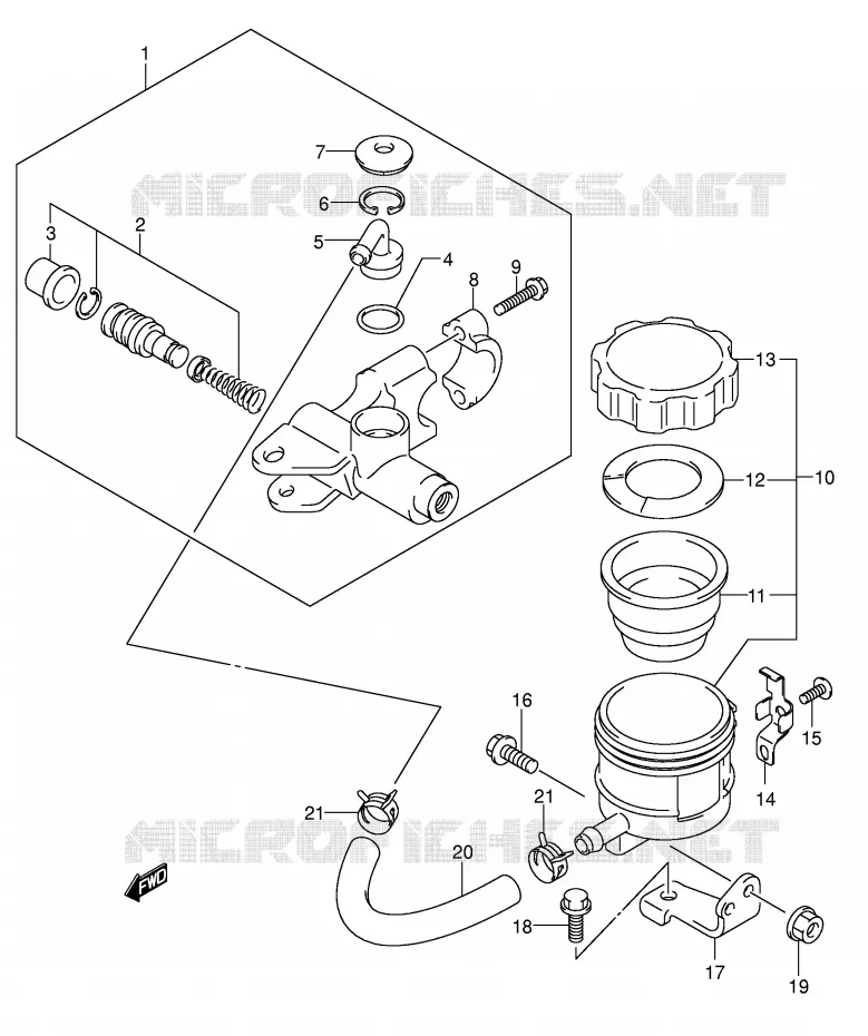 FRONT HOOFDREMCILINDER (VOIR NOTE) Suzuki MOTO 650 SV 2004  SV650K4(E2)