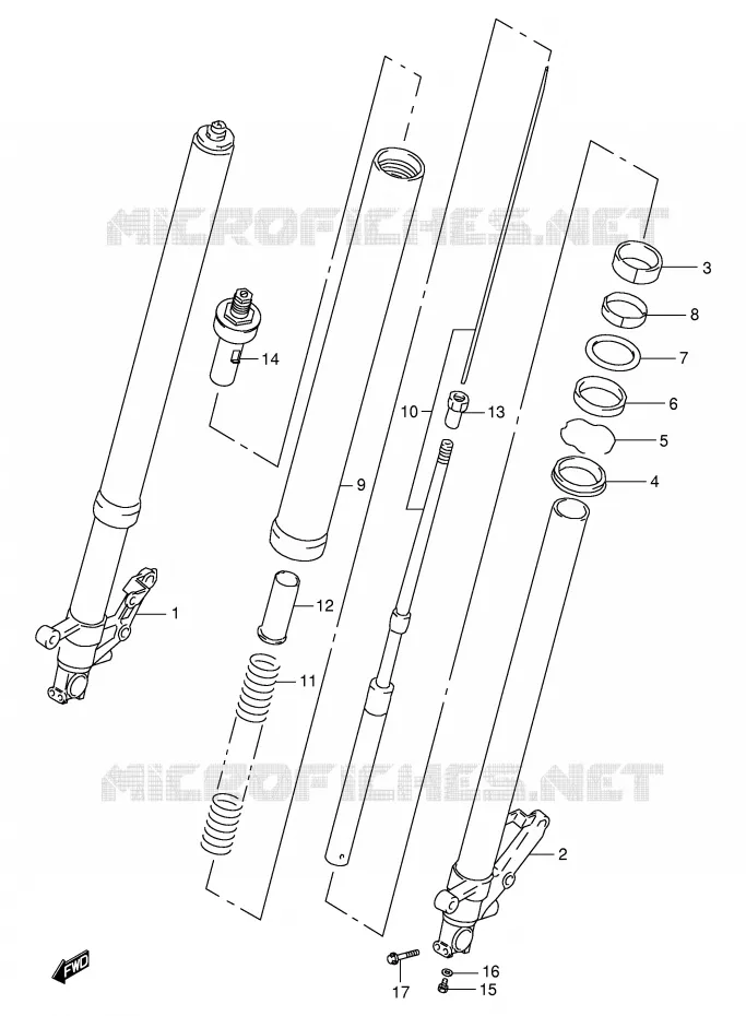 FRONT SCHOKDEMPER Suzuki MOTO 1000 TL-R 2000  TL1000RY(E2)