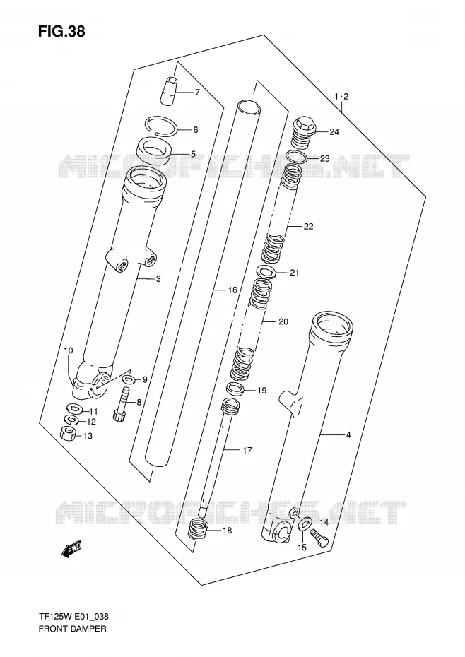 FRONT SCHOKDEMPER (VOIR NOTE) Suzuki MOTO 125 Autres-modeles 2005  TF125K5(E1)