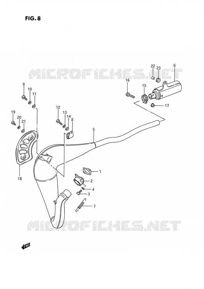 GELUIDDEMPER (MODELE G/H/J) Suzuki MOTO 80 RM 1992  RM80XN(E2)