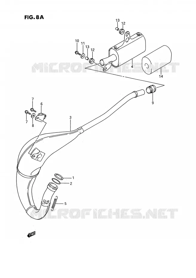 GELUIDDEMPER (MODELE K/L/M/N/P/R/S) Suzuki MOTO 80 RM 1990  RM80L(E3)