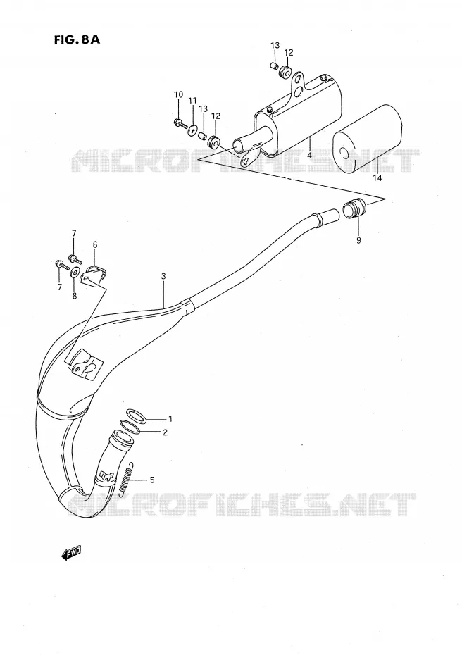 GELUIDDEMPER (MODELE K/L/M/N/P/R/S) Suzuki MOTO 80 RM 1990  RM80XL(E2)