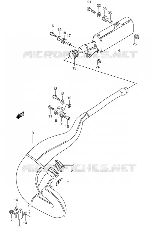 GELUIDDEMPER (MODELE K/L/M/N) Suzuki MOTO 250 RMX 1992  RMX250N(E1)