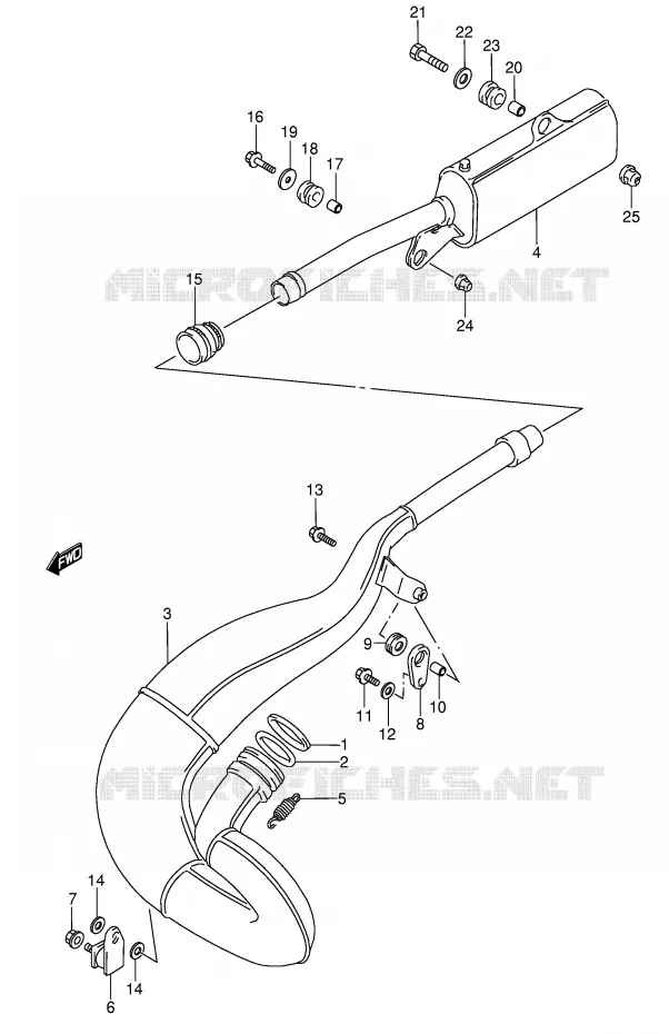 GELUIDDEMPER (MODELE S/T) Suzuki MOTO 250 RMX 1992  RMX250N(E1)