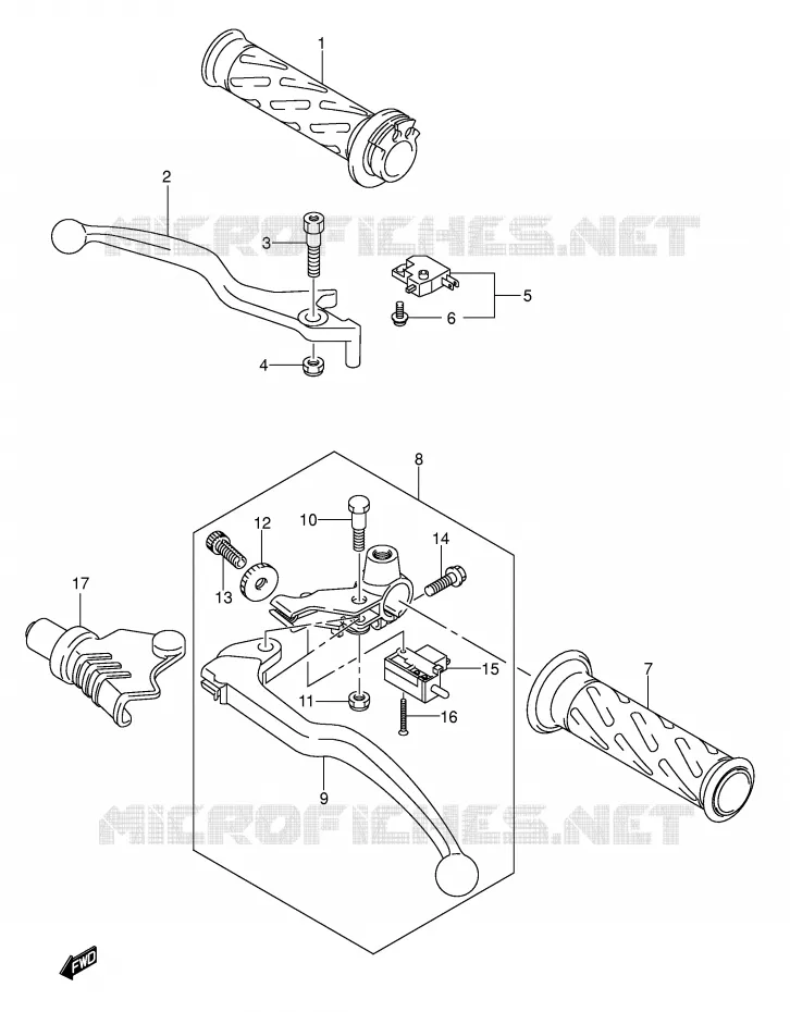 HANDGRIPS - LEVERS Suzuki MOTO 125 VAN-VAN 2006  RV125K6(E19)
