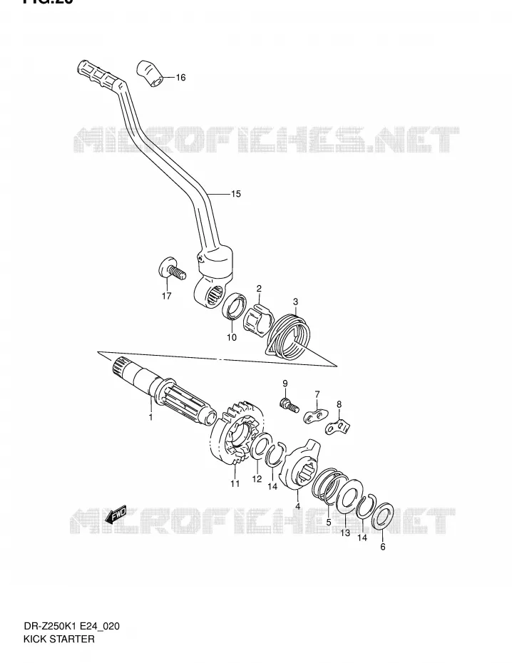 KICKSTARTER Suzuki MOTO 250 DR-Z 2001  DR-Z250K1(E24)