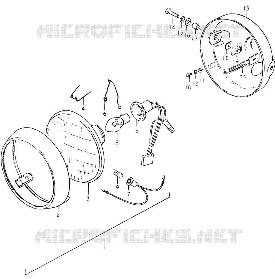 KOPLAMP (E15, E17, E21, E25, E34) Suzuki MOTO 400 SP 1980  SP400T