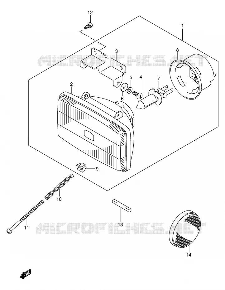 KOPLAMP (MODELE K1) Suzuki MOTO 250 DR-Z 2004  DR-Z250K4(E3/E28)