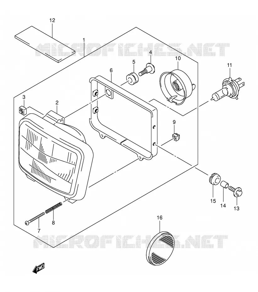 KOPLAMP (MODELE K2/K3/K4/K5) Suzuki MOTO 250 DR-Z 2004  DR-Z250K4(E24)