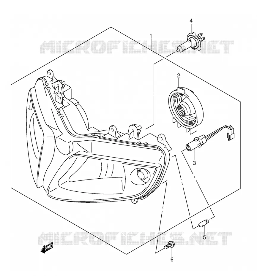 KOPLAMP (SV1000S E2/E19 SV1000S1/S2 E19) Suzuki MOTO 1000 SV 2005  SV1000U2K5(E2)