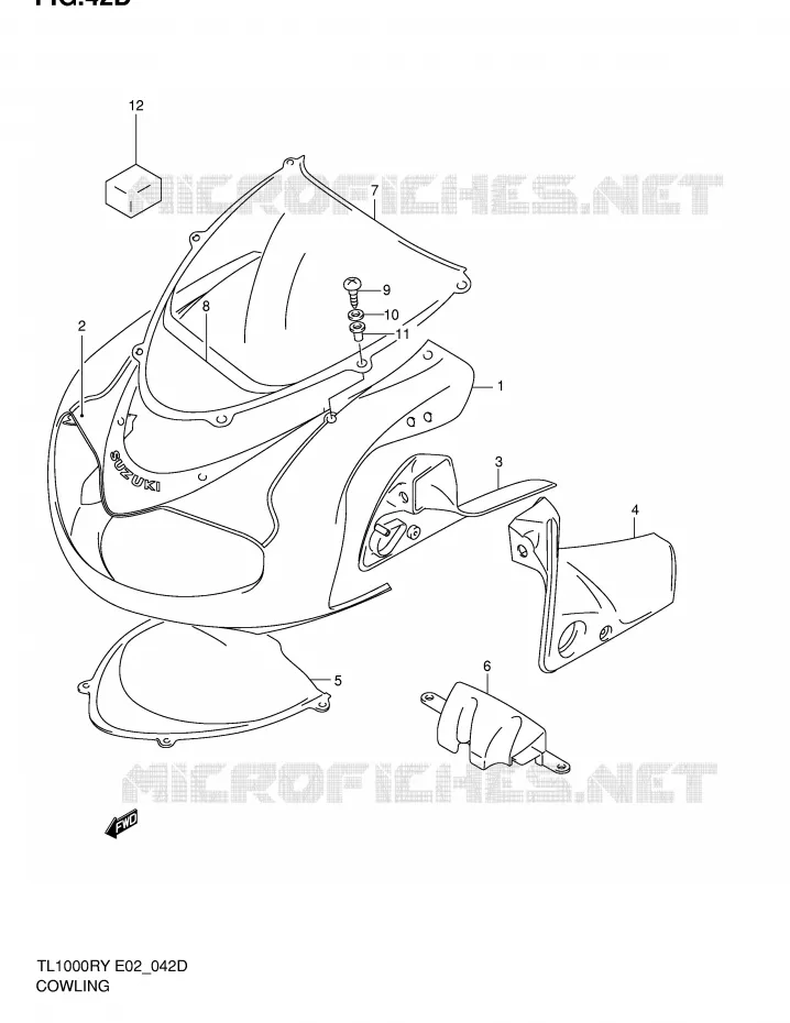 KUIP - ETIKETTEN (MODELE K2) Suzuki MOTO 1000 TL-R 1998  TL1000RW(E2)